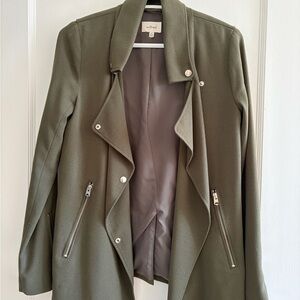 Aritzia Wilfred Mayer Moto Jacket Blazer with Silver Accents